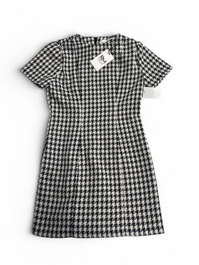 Rebecca Minkoff Black & White Houndstooth Short Sleeve Dress Size XS